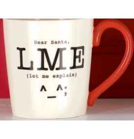 Holiday Mug with Text Emoticon LME from Grasslands Road