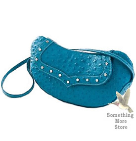Deborah Lewis Leather Handbag Turquoise Petite Bateau Style