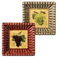 Vineyard Grapes Meritage Appetizer Plates Set-2 Square