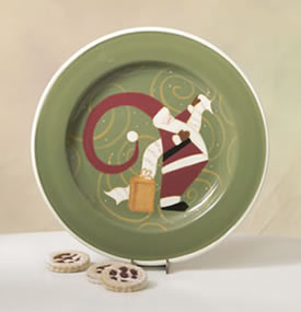 Demdaco Santa Plate - Winter Carols Dinner or Serving Plate